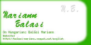 mariann balasi business card