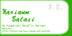 mariann balasi business card